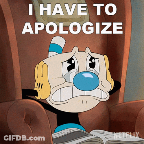 Cartoon Sitting In Chair Saying I Have To Apologize GIF