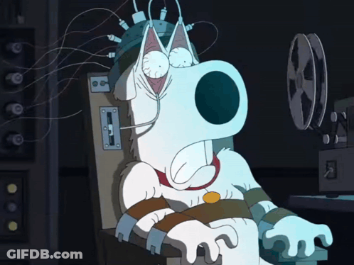 A Cartoon Character Is Sitting In An Electric Chair GIF