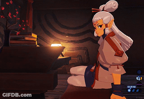 A Cartoon Character Is Sitting In Front Of A Piano With The Time Displayed As 10:20 Am GIF