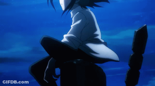 A Cartoon Character Is Sitting In The Water And Looking Up GIF