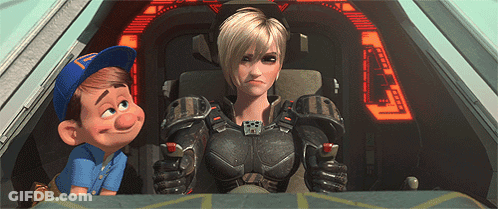 A Cartoon Character Is Sitting Next To A Cartoon Character In A Vehicle GIF