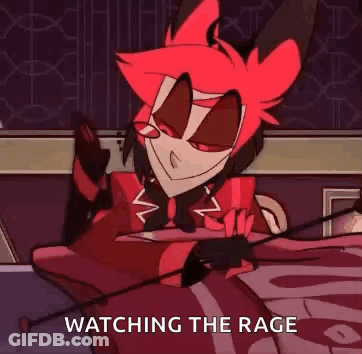 A Cartoon Character Is Sitting On A Bed Holding A Whip And A Cup Of Coffee . GIF