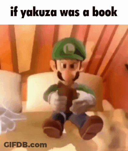 A Cartoon Character Is Sitting On A Bed With A Book In His Hands . GIF