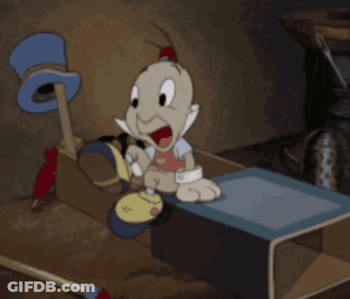 A Cartoon Character Is Sitting On A Box With The Words Goodnight Written Above Him GIF