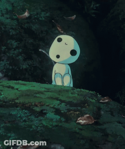 Cartoon Character Sitting On Grass Hill GIF