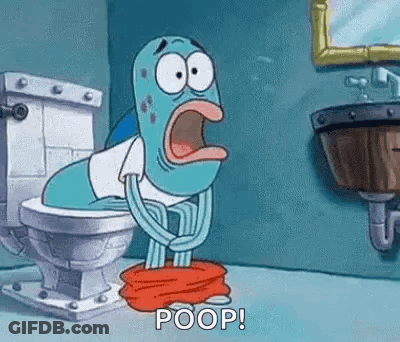 A Cartoon Character Is Sitting On A Toilet With His Pants Down And Screaming . GIF