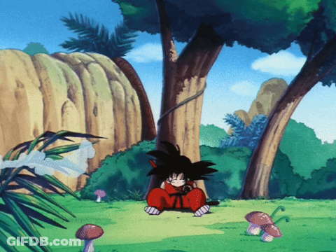 A Cartoon Character Is Sitting Under A Tree In A Field GIF