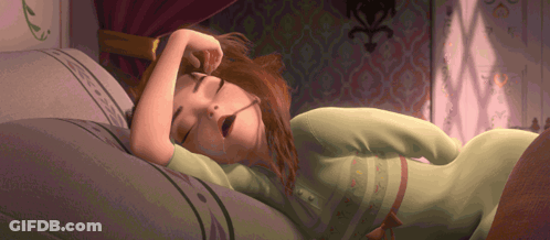 A Cartoon Character Is Sleeping With Her Eyes Closed GIF