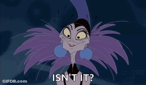 A Cartoon Character Is Smiling And Saying `` Isn 'T It '' . GIF