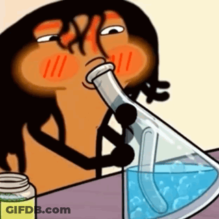 A Cartoon Character Is Smoking A Bong With Water In It GIF