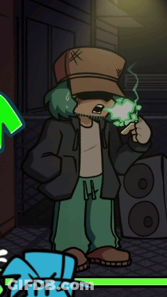 A Cartoon Character Is Smoking A Cigarette And Has A X On His Hat GIF