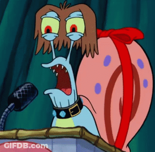 A Cartoon Character Is Speaking Into A Microphone While Wearing A Collar GIF