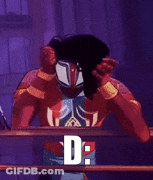 Boxing Character In Ring With D Above GIF