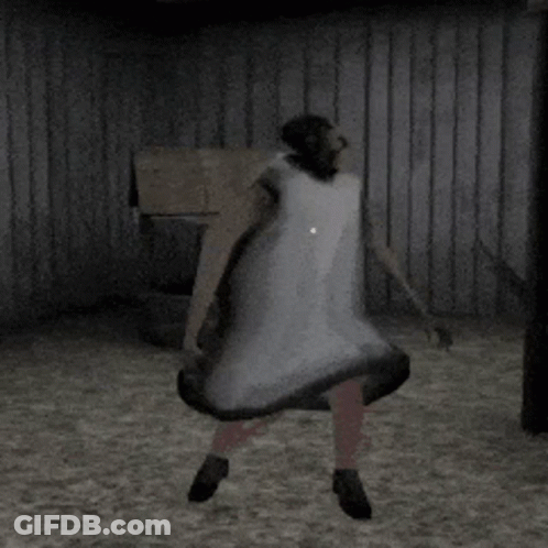 A Cartoon Character Is Standing In A Dark Room Wearing A White Cape GIF