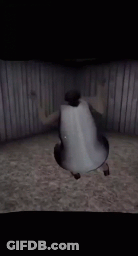 A Cartoon Character Is Standing In A Dark Room With His Arms Outstretched GIF
