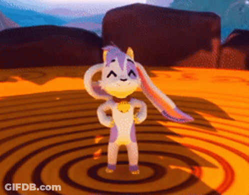 A Cartoon Character Is Standing In A Labyrinth And Smiling GIF