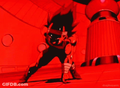 A Cartoon Character Is Standing In A Red Room With A Red Light Behind Him . GIF