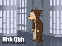 A Cartoon Character Is Standing In A Room With The Words Uhh Ohh Above Him GIF