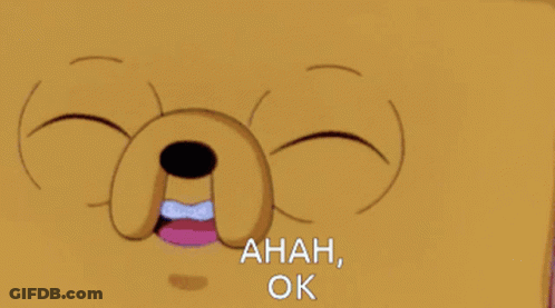A Cartoon Character Is Standing In Front Of A Brick Wall And Says ' Ahah Ok ' GIF