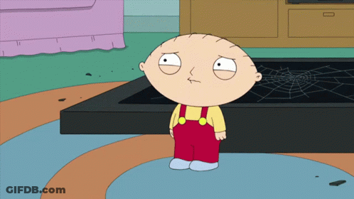 A Cartoon Character Is Standing In Front Of A Broken Spider Web GIF