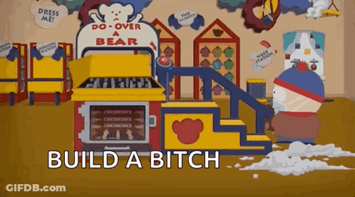 A Cartoon Character Is Standing In Front Of A Building That Says Do Over A Bear . GIF