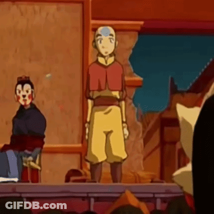 A Cartoon Character Is Standing In Front Of A Crowd Of People . GIF