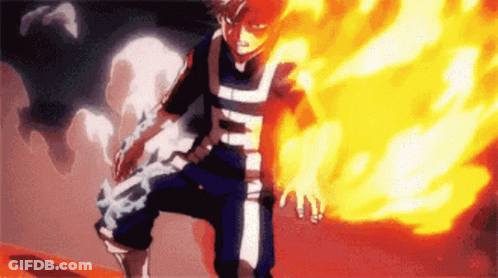 A Cartoon Character Is Standing In Front Of A Fire And Smoke . GIF