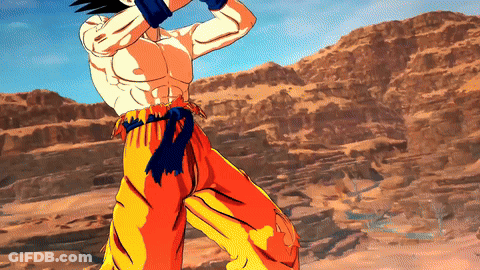 A Cartoon Character Is Standing In Front Of A Mountain Range GIF