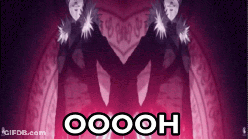 A Cartoon Character Is Standing In Front Of A Pink Background With The Words Oooh Written On It GIF