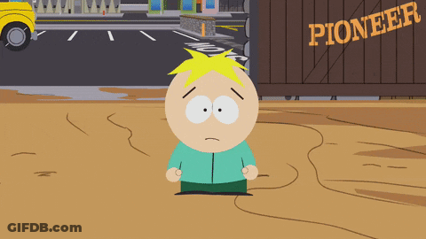 A Cartoon Character Is Standing In Front Of A Pioneer Sign GIF