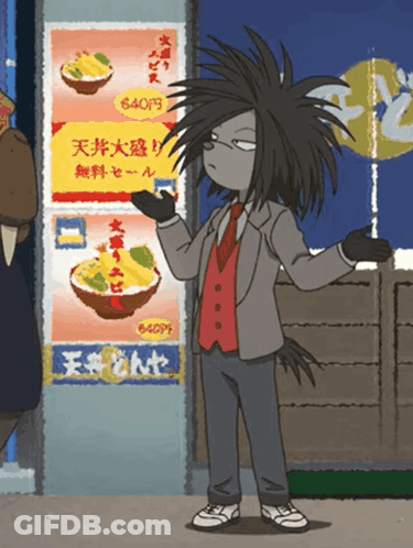 A Cartoon Character Is Standing In Front Of A Sign That Says 640P On It GIF