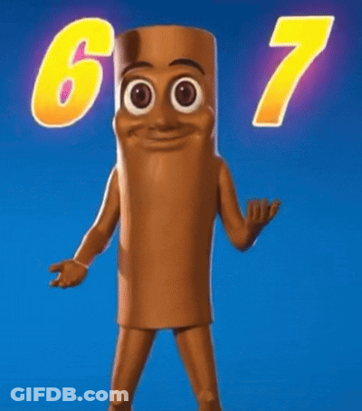 A Cartoon Character Is Standing In Front Of A Sign That Says 677 GIF