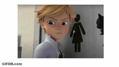 A Cartoon Character Is Standing In Front Of A Sign That Says ' Female ' On It . GIF