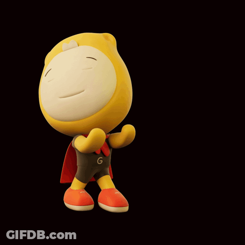 A Cartoon Character Is Standing In Front Of A Sign That Says No GIF