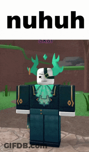 A Cartoon Character Is Standing In Front Of A Sign That Says ' Nuhuh ' GIF