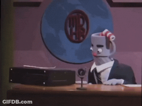 A Cartoon Character Is Standing In Front Of A Sign That Says ' Ti ' GIF