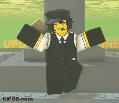 A Cartoon Character Is Standing In Front Of A Sign That Says Ufl GIF