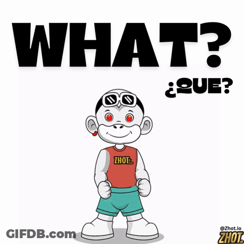 A Cartoon Character Is Standing In Front Of A Sign That Says What GIF