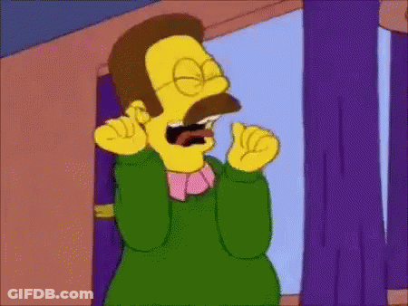 A Cartoon Character Is Standing In Front Of A Window With His Mouth Open . GIF