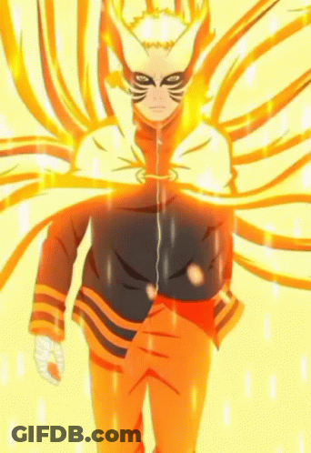 A Cartoon Character Is Standing In Front Of A Yellow Background With A Lot Of Fire Coming Out Of Him . GIF