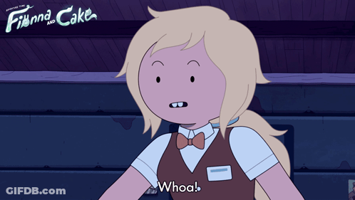 Cartoon Character In Front Of Finna And Cake GIF