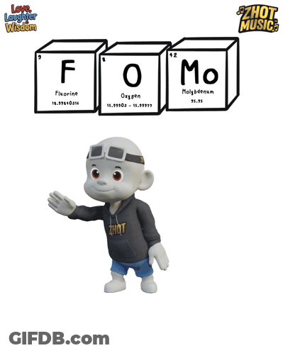 A Cartoon Character Is Standing In Front Of The Periodic Table GIF