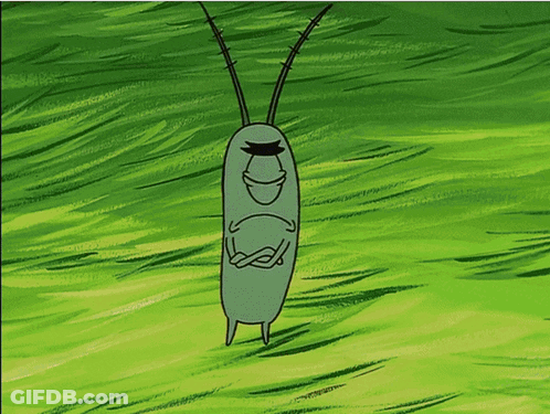 A Cartoon Character Is Standing In The Grass With A Sad Face GIF