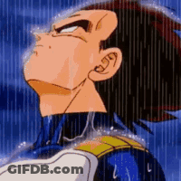 A Cartoon Character Is Standing In The Rain Looking Up At The Sky GIF