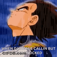 A Cartoon Character Is Standing In The Rain Looking Up At The Sky . GIF
