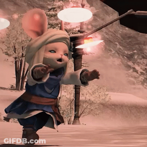 A Cartoon Character Is Standing In The Snow Holding A Light GIF