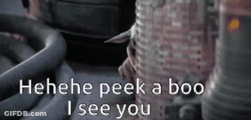 A Cartoon Character Is Standing Next To A Hose And Says I See You GIF