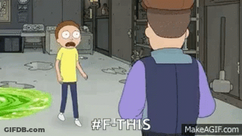 A Cartoon Character Is Standing Next To A Man In A Purple Jacket . GIF