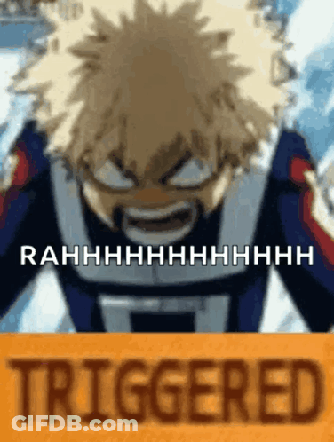 A Cartoon Character Is Standing Next To A Sign That Says `` Triggered '' . GIF