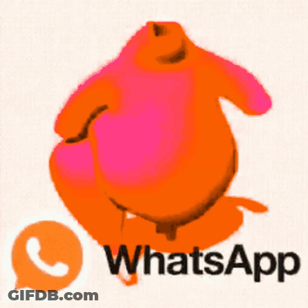 A Cartoon Character Is Standing Next To A Whatsapp Icon GIF